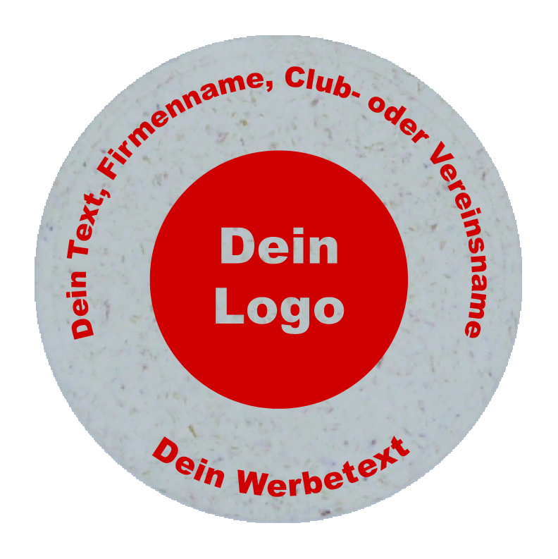 Einkaufswagenchips aus Flüssigholz mit Logo bedruckt